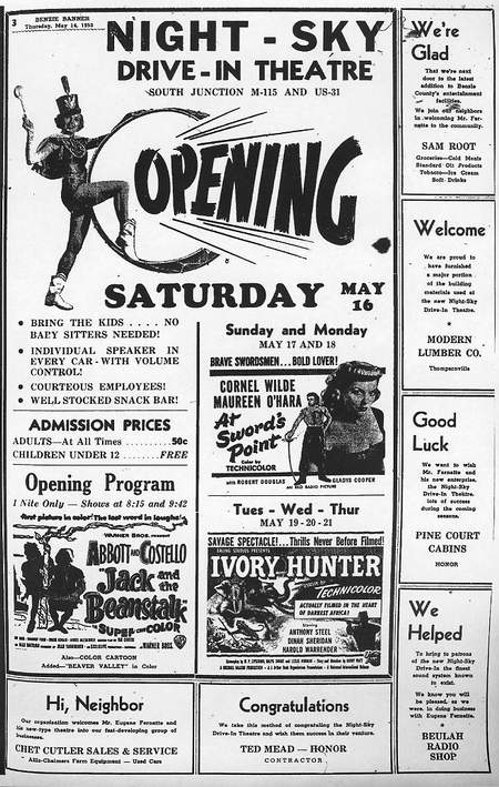 Night-Sky Drive-In Theatre - Old Article From Ron Gross